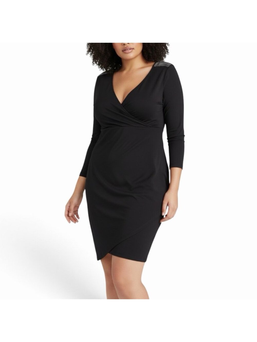 Torrid x Rebel Wilson Faux Wrap Dress Plus Size 3 3X Beaded Surplice 10441434